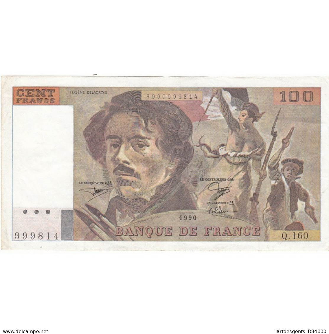 100 FRANCS DELACROIX 1990 SUP  Fayette 69bis.2b - 100 F 1978-1995 ''Delacroix''