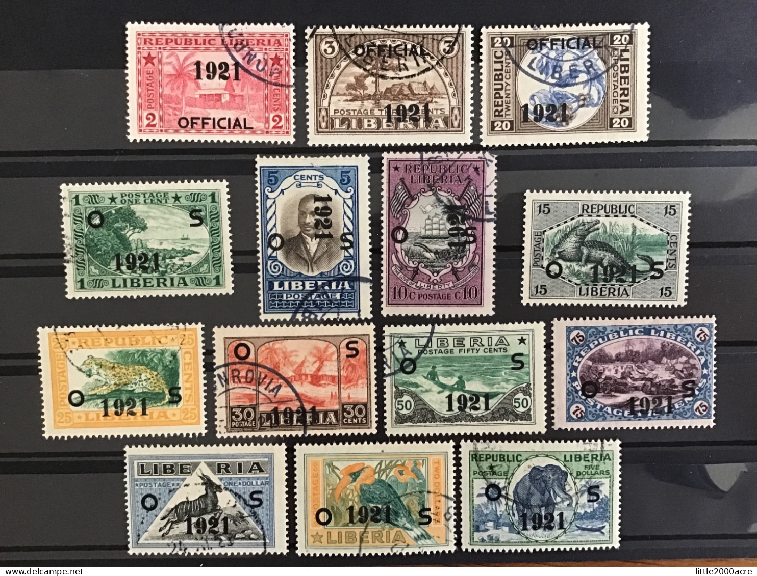 Liberia 1921 Official Stamps Set Mainly Used SG O442-55 - Liberia