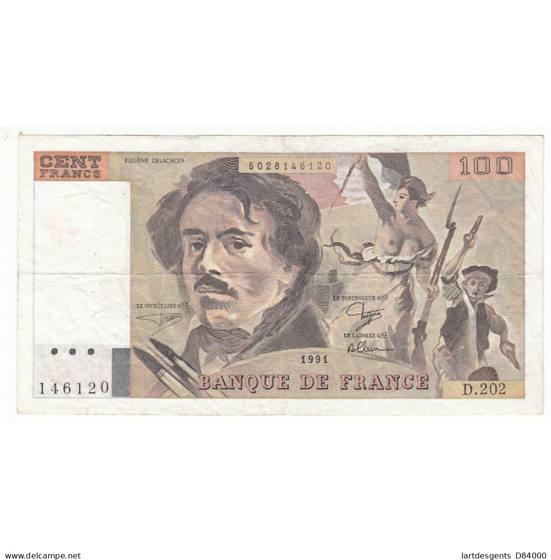 100 FRANCS DELACROIX 1991 TTB Fayette 69bis.3c1 - 100 F 1978-1995 ''Delacroix''