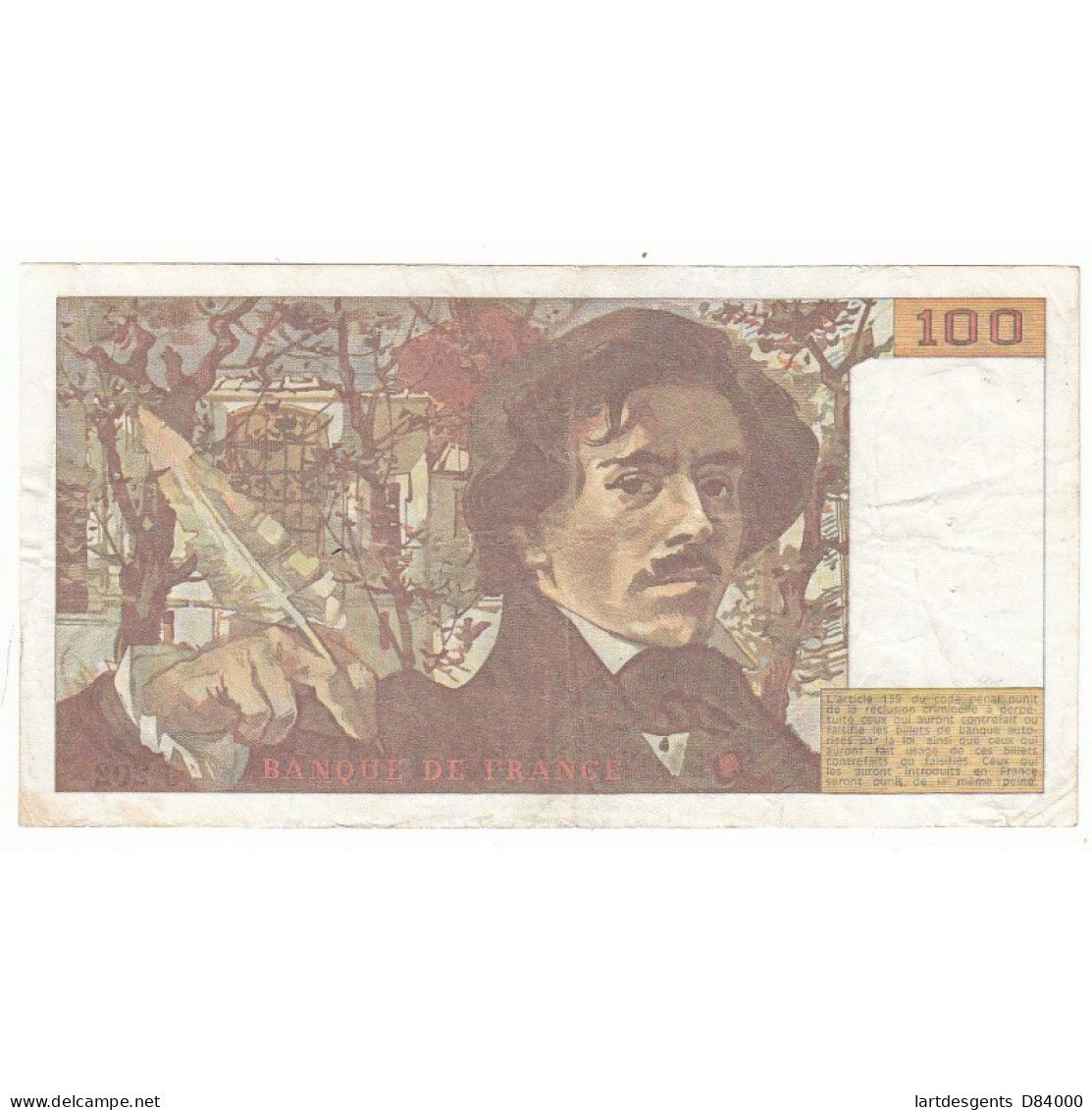 100 FRANCS DELACROIX 1991 TTB Fayette 69bis.3c1 - 100 F 1978-1995 ''Delacroix''