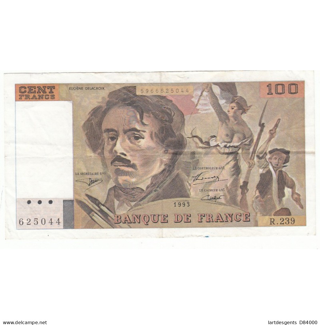 100 FRANCS DELACROIX 1993 TTB+ Fayette 69bis.8 - 100 F 1978-1995 ''Delacroix''