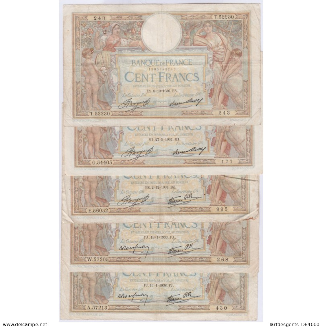 LOT DE 30 BILLETS FRANCE 100 FRANCS LOM Et DELACROIX  L'ART DES GENTS AVIGNON - 100 F 1978-1995 ''Delacroix''