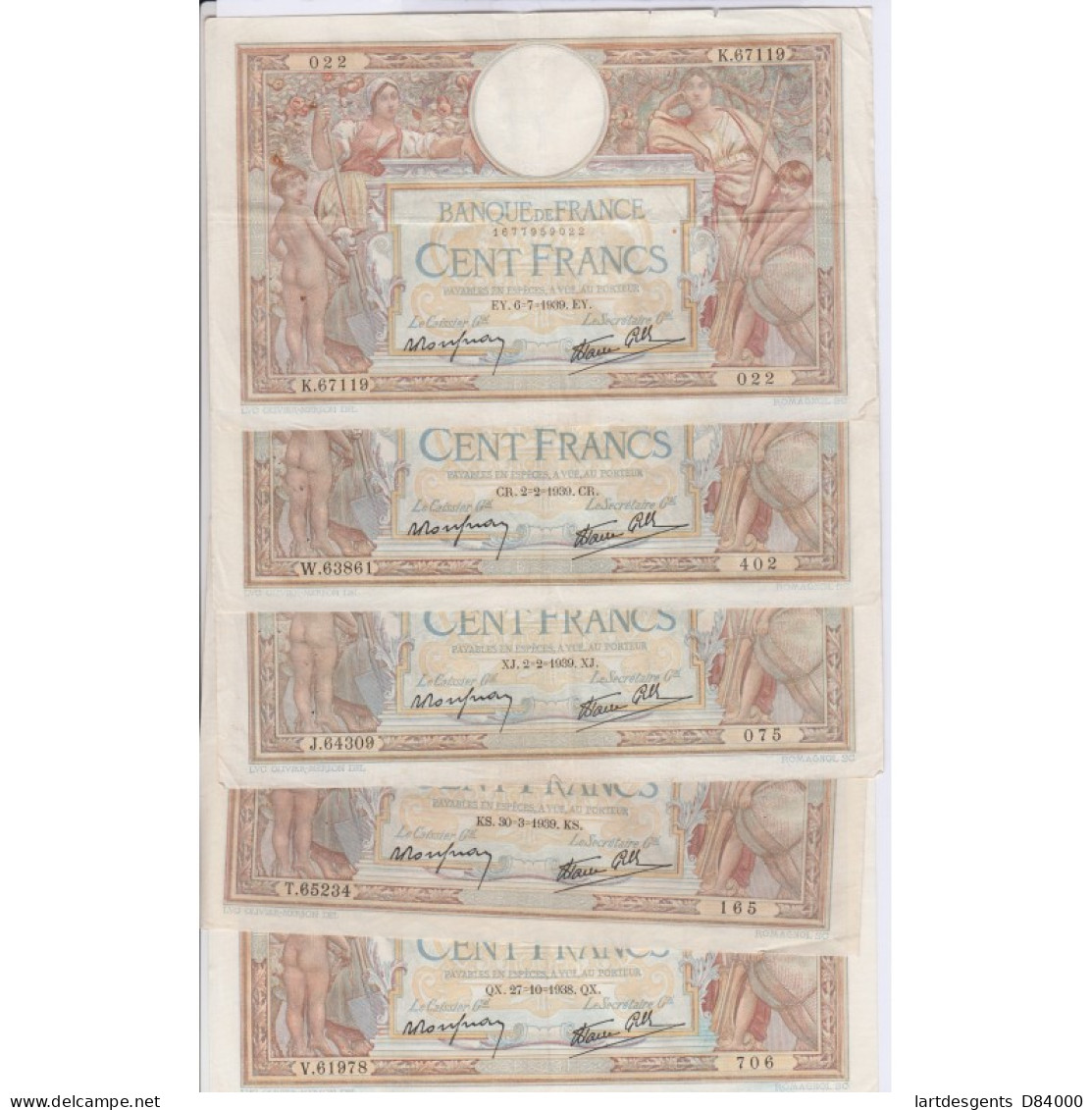 LOT DE 30 BILLETS FRANCE 100 FRANCS LOM Et DELACROIX  L'ART DES GENTS AVIGNON - 100 F 1978-1995 ''Delacroix''