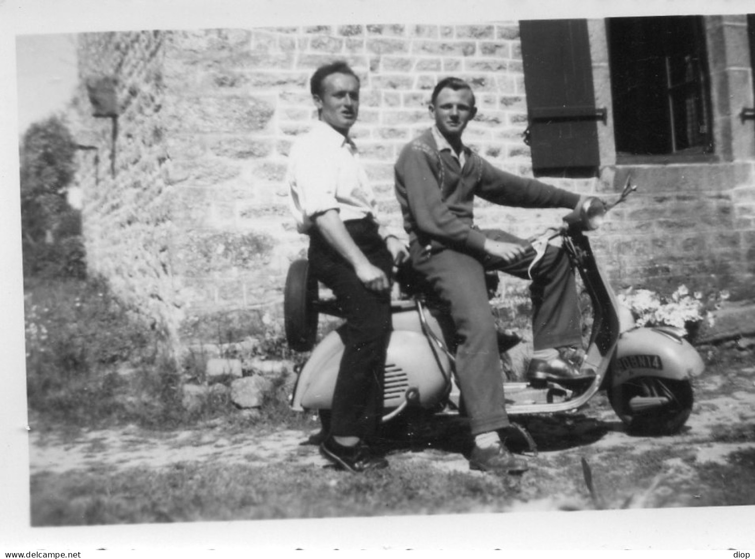 Photo Vintage Paris Snap Shop- Homme Men Vespa Scooter  - Autres & Non Classés