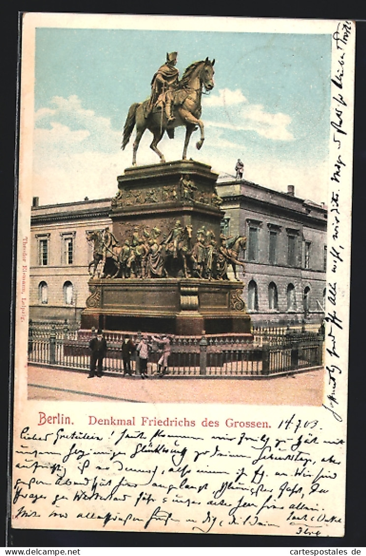 AK Berlin, Blick Auf Denkmal Friedrichs Des Grossen  - Mitte