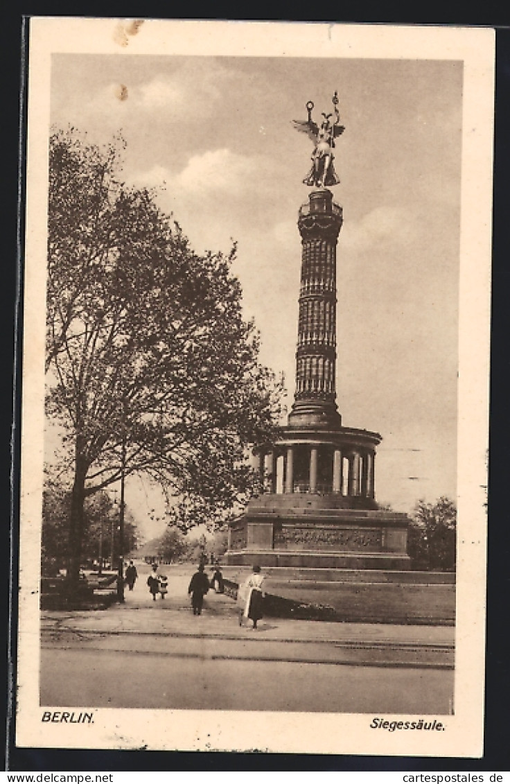 AK Berlin-Tiergarten, An Der Siegessäule  - Tiergarten