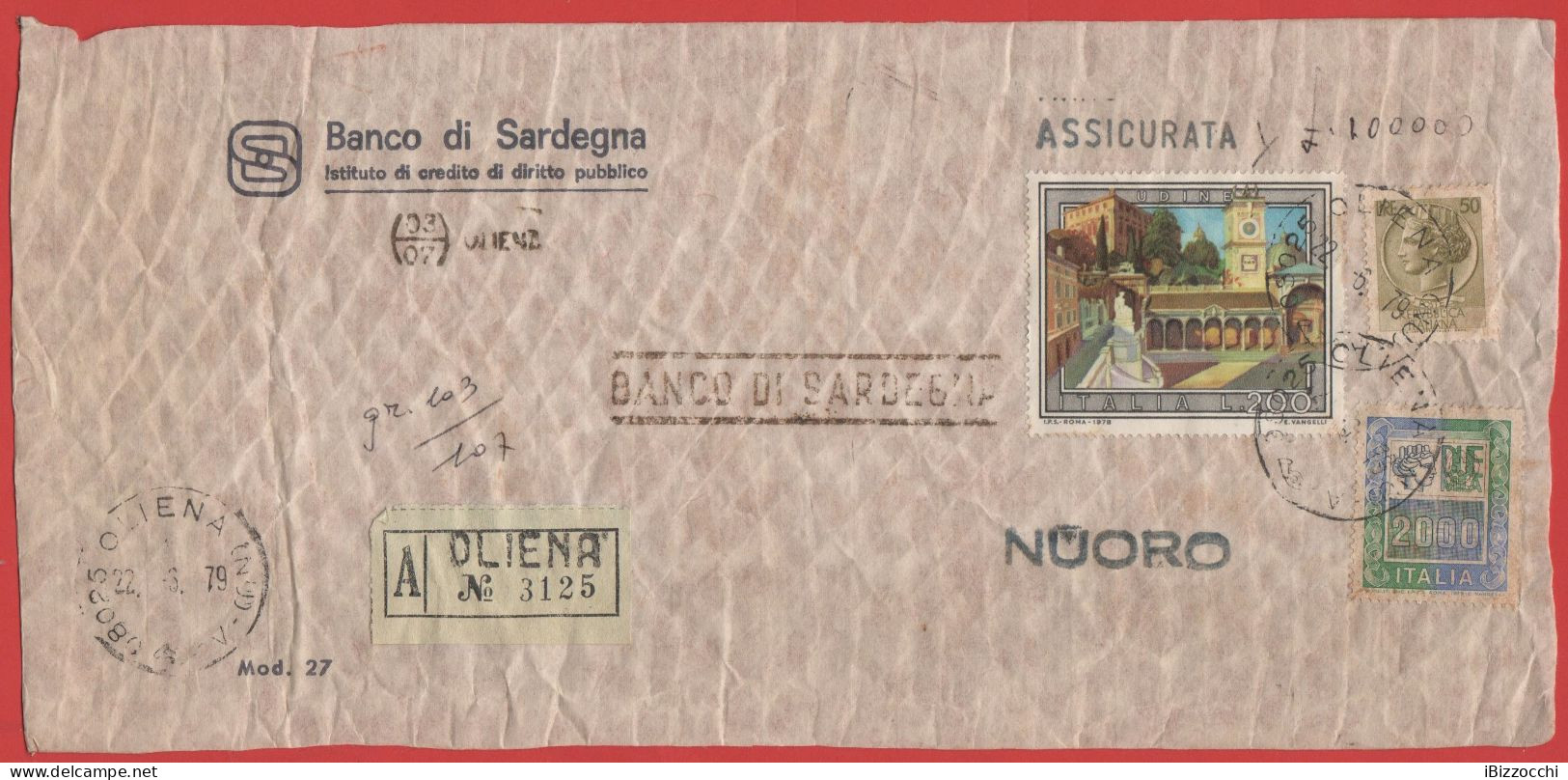 ITALIA - Storia Postale Repubblica - 1979 - 200 Turismo 5ª Emissione; Udine + 50 Antica Moneta Siracusana + 2000 Alti Va - 1981-90: Marcophilie