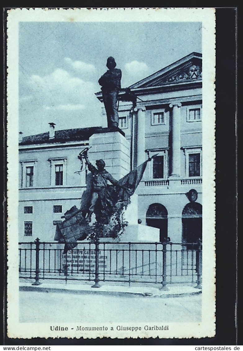 Cartolina Udine, Monumento A Giuseppe Garibaldi  - Udine