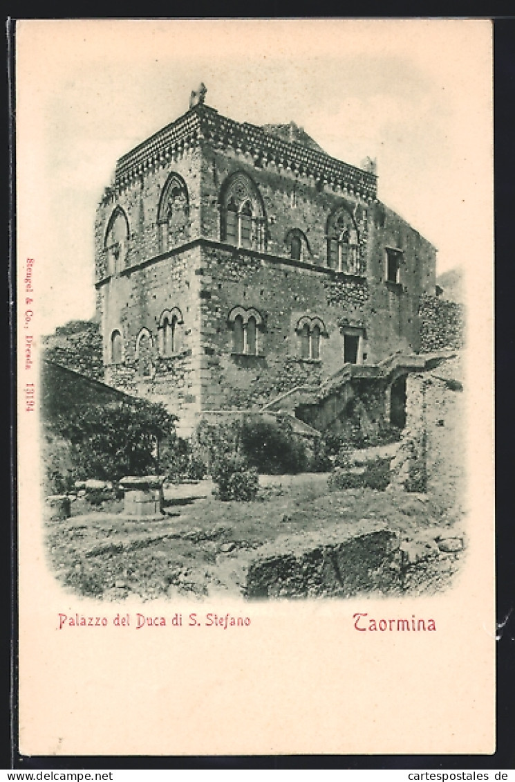 Cartolina Taormina, Palazzo Del Duca Di S. Stefano  - Sonstige & Ohne Zuordnung