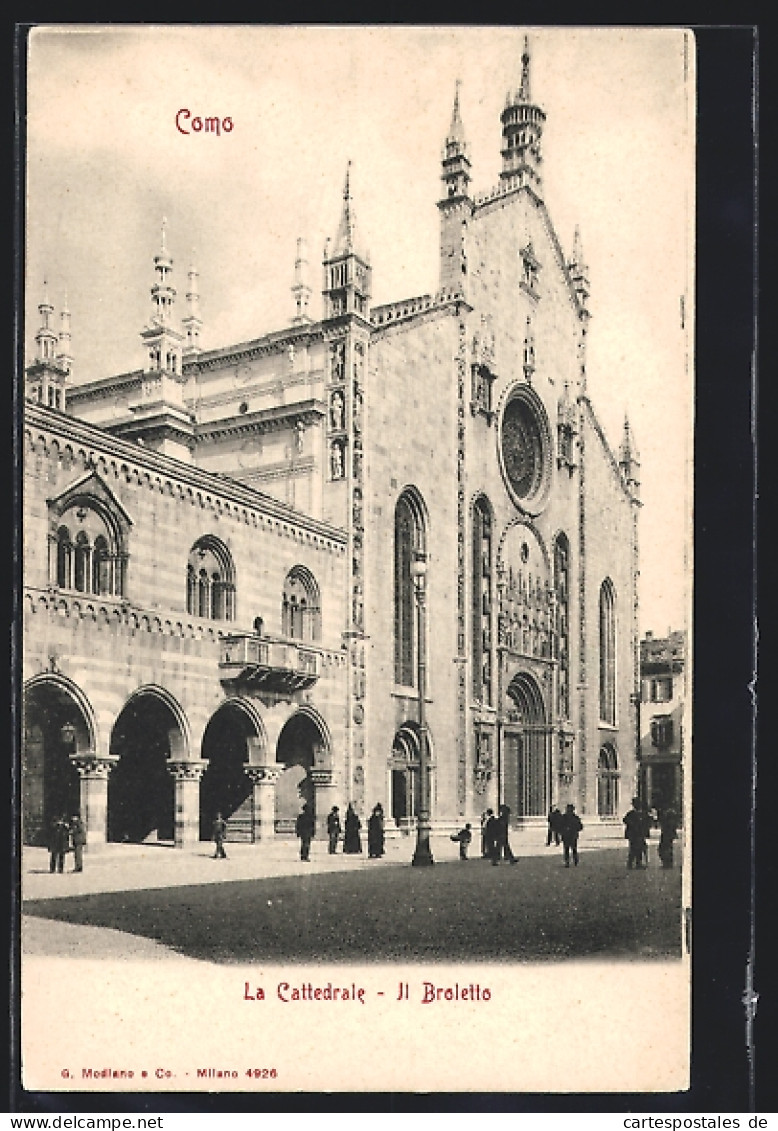 Cartolina Como, La Cattedrale, Il Broletto  - Como