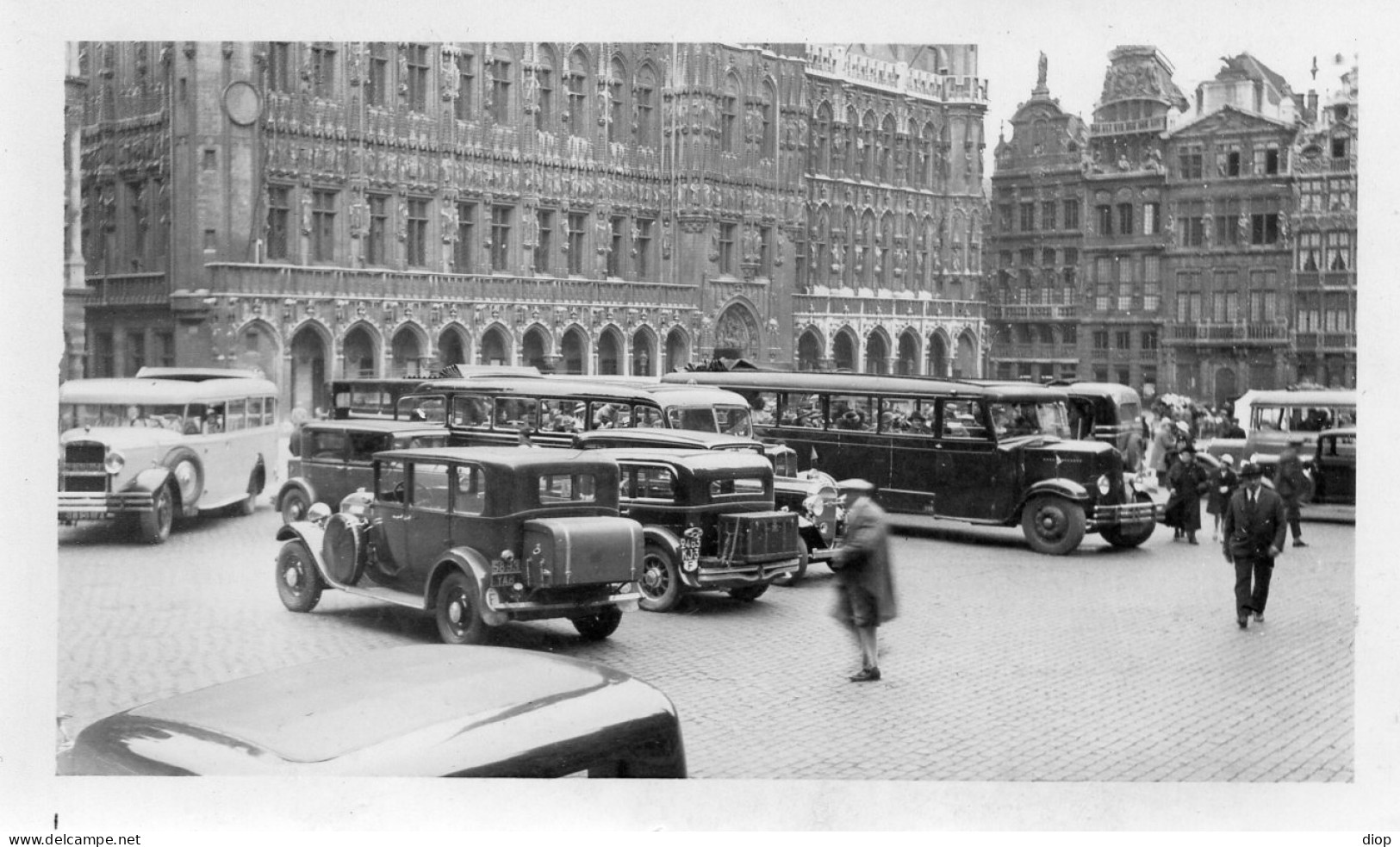 Photo Vintage Paris Snap Shop- Belgique Bruxelle H&ocirc;tel De Ville  Voiture Car  - Orte