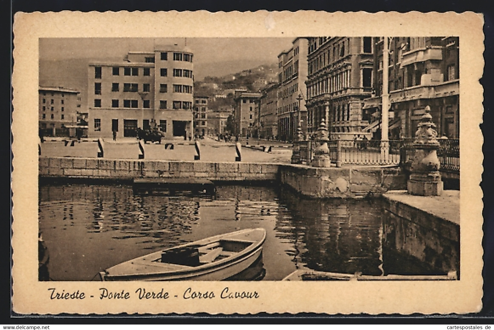Cartolina Trieste, Ponte Verde, Corso Cavour  - Trieste