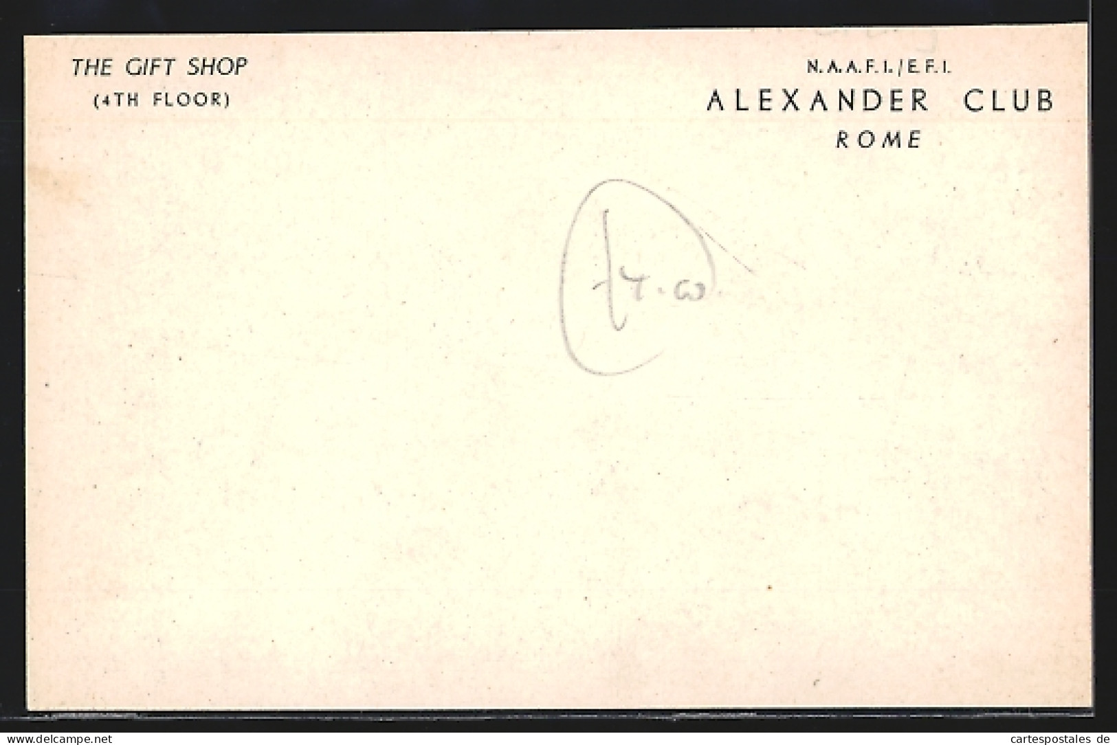 Cartolina Rome, Alexander Club, The Gift Shop  - Autres & Non Classés