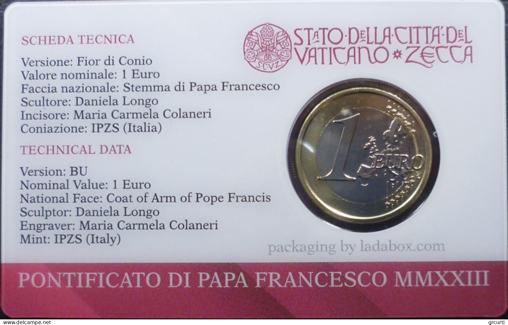 Vaticano - 1 Euro 2023 - Coincard N. 2 - UC# 7 - Vaticano (Ciudad Del)