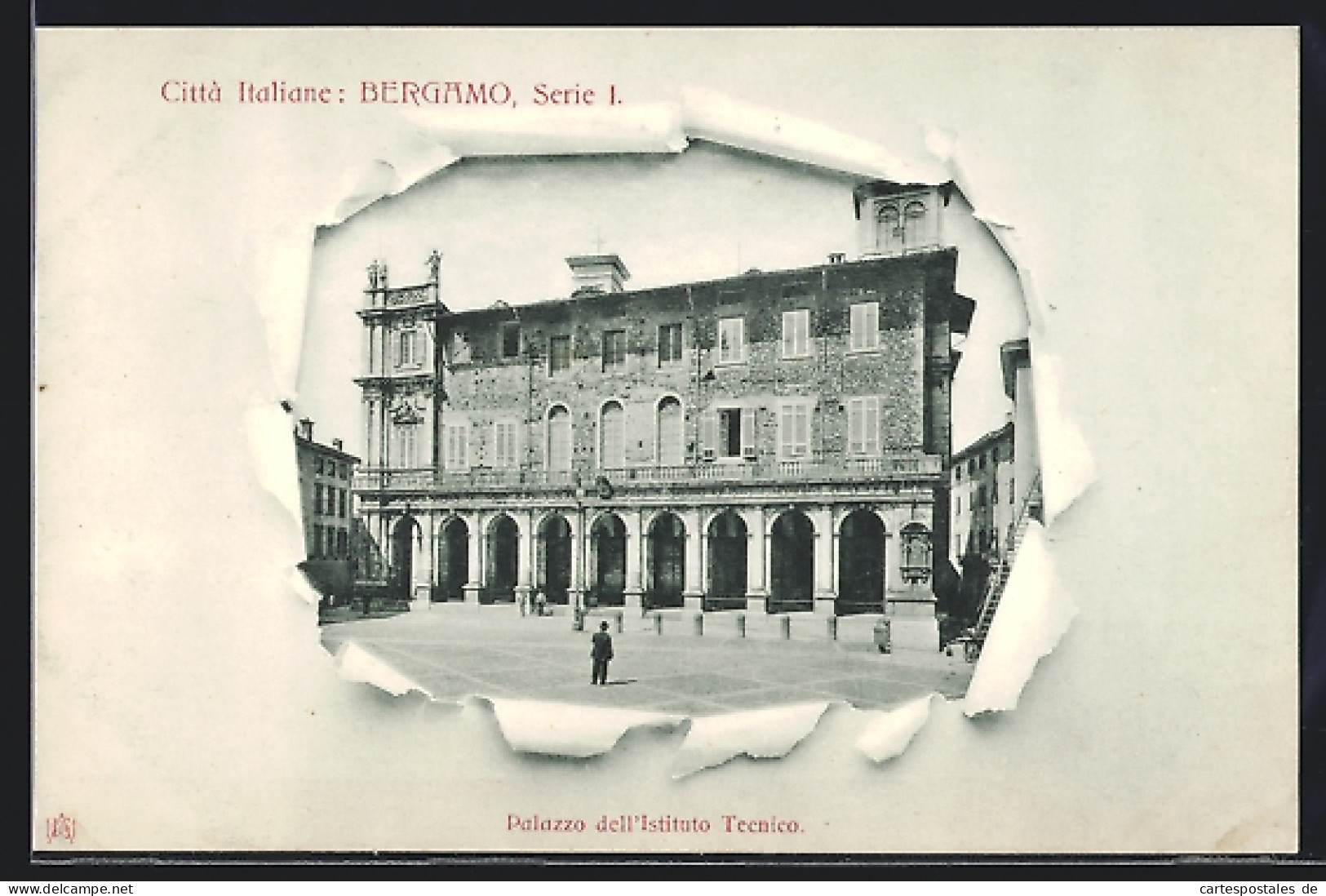 Cartolina Bergamo, Palazzo Dell`Istituto Tecnico  - Bergamo