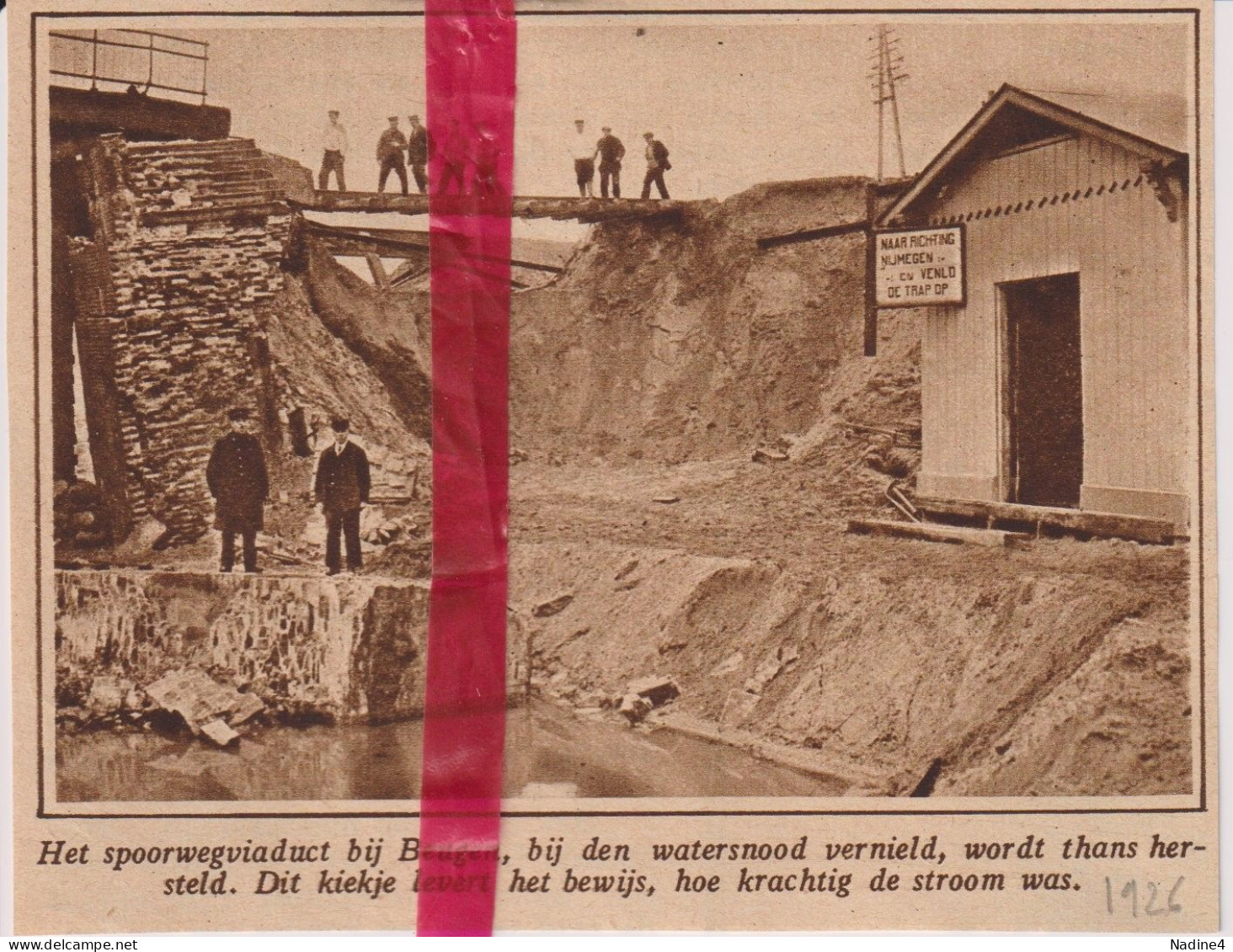 Beugen - Herstelling Spoorwegviaduct Na Watersnood - Orig. Knipsel Coupure Tijdschrift Magazine - 1926 - Non Classés