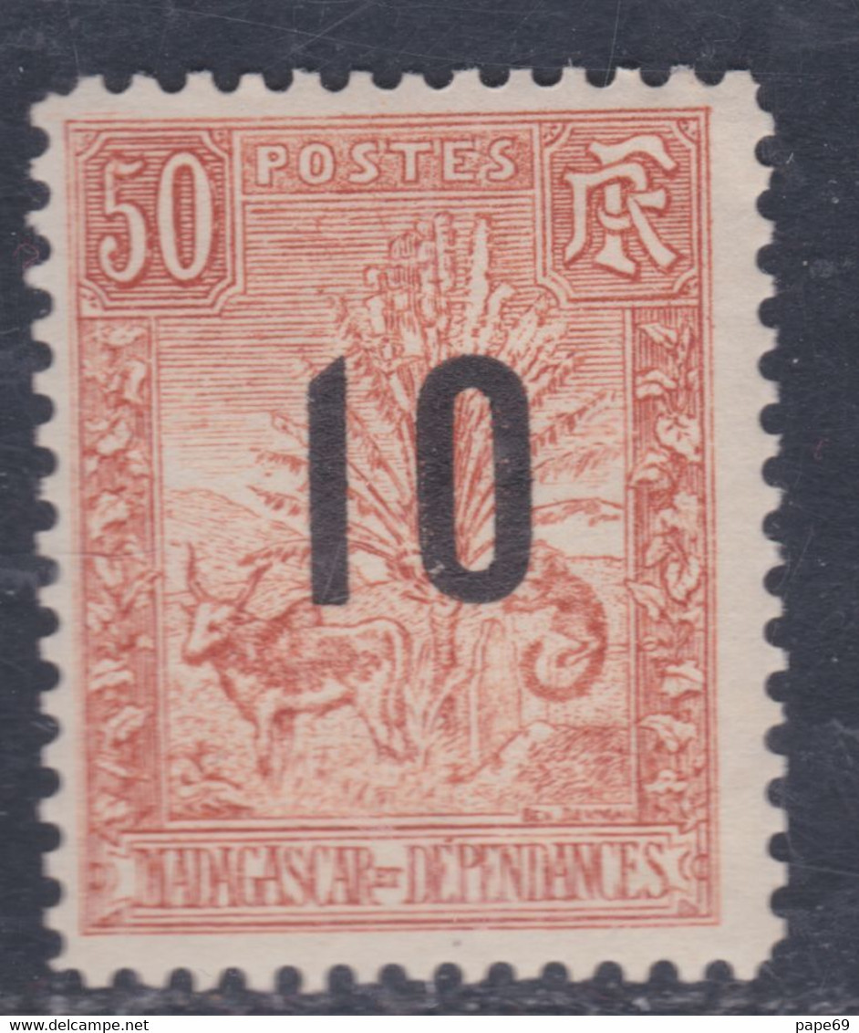 Madagascar N° 119 X  Timbres 1896 / 1900 Surchargés : 10 Sur 50 C. Charnière Faible Sinon TB - Unused Stamps