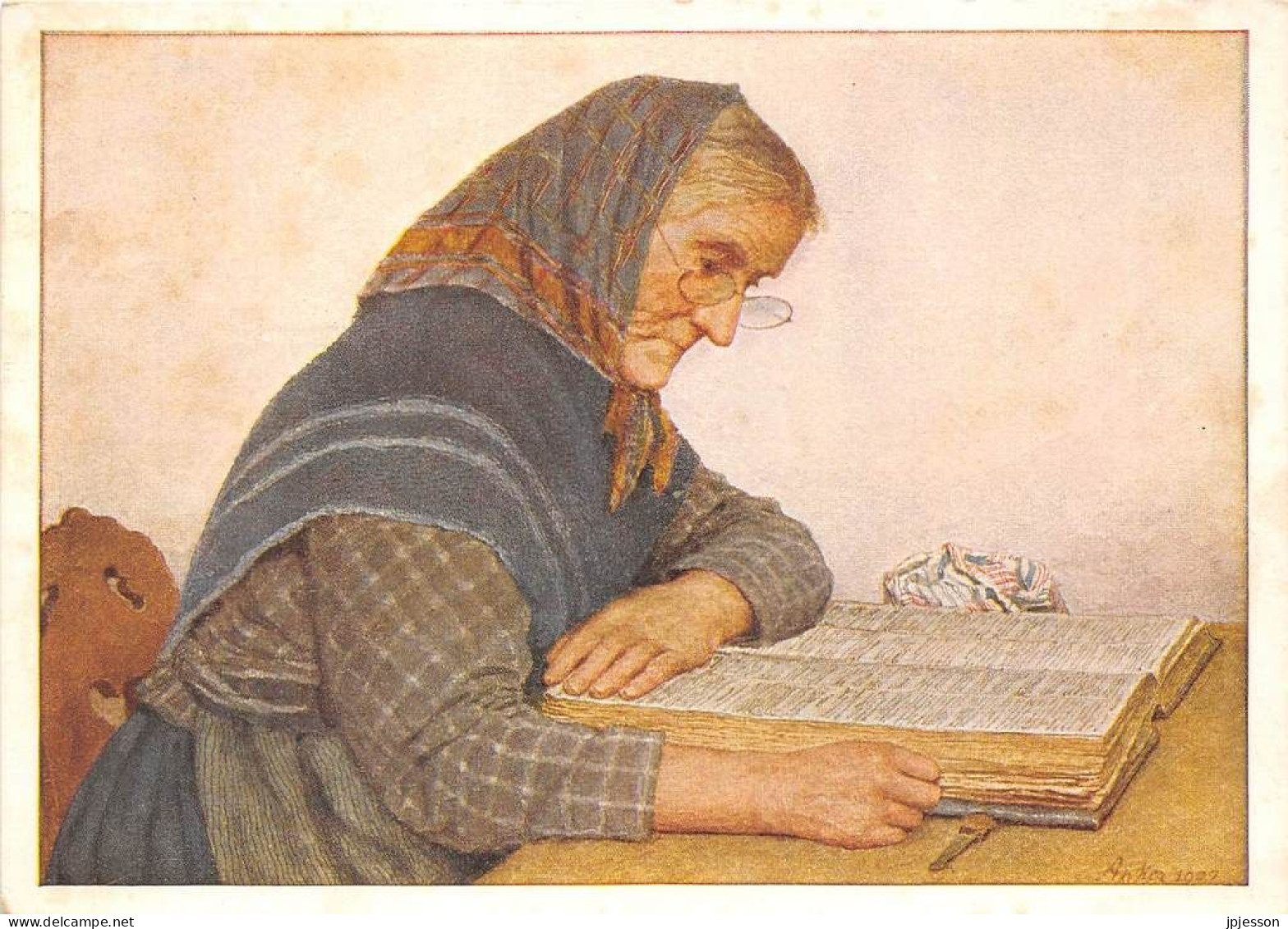 ILLUSTRATEUR - ALBERT ANKER - GRAND'MERE LIT LA BIBLE - Autres & Non Classés