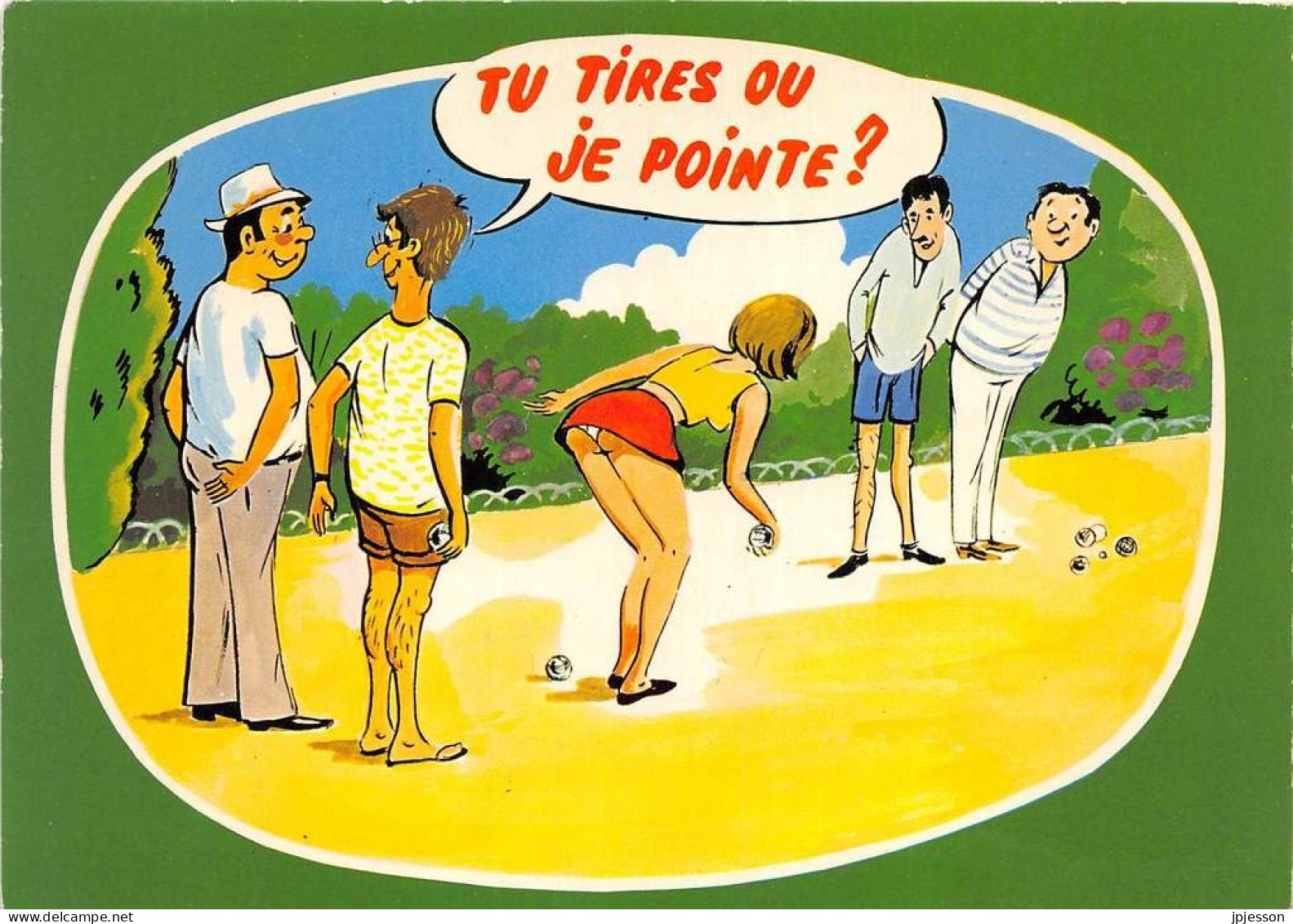 ILLUSTRATEUR - R. ALLOUIN - LA PETANQUE - "TU TIRES OU JE POINTE?" - HUMORISTIQUE - Autres & Non Classés