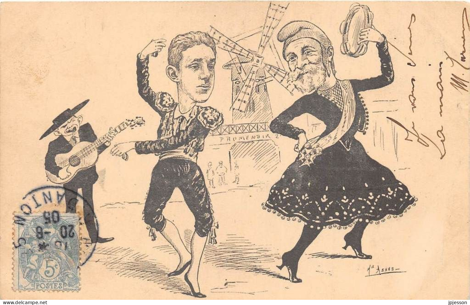 ILLUSTRATEUR POLITIQUE - ASSUS - DANSE, FLAMENCO HUMORISTIQUE - LOUBET, ROI D'ESPAGNE - Autres & Non Classés