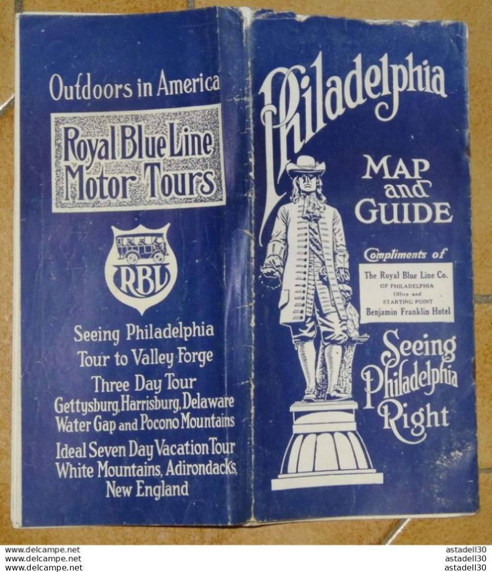 PHILADELPHIA Map And Guide - 1928 .........Caisse-40 - Tourism Brochures