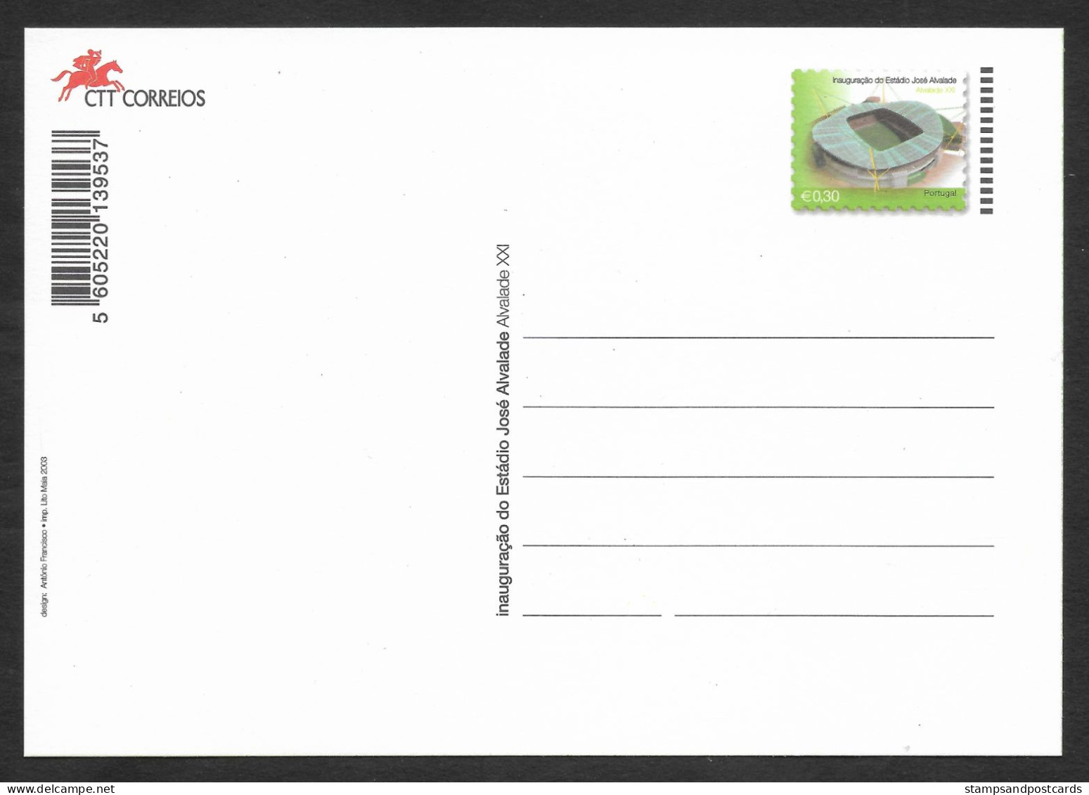 Portugal Football Nouveau Stade Sporting Entier Postal 2003 Soccer New Sporting Stadium Stationery - Famous Clubs