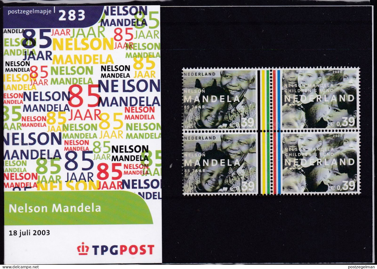 NEDERLAND, 2003, MNH Zegels In Mapje, Nelson Mandela , NVPH Nrs. 2196-2197, Scannr. M283 - Ungebraucht