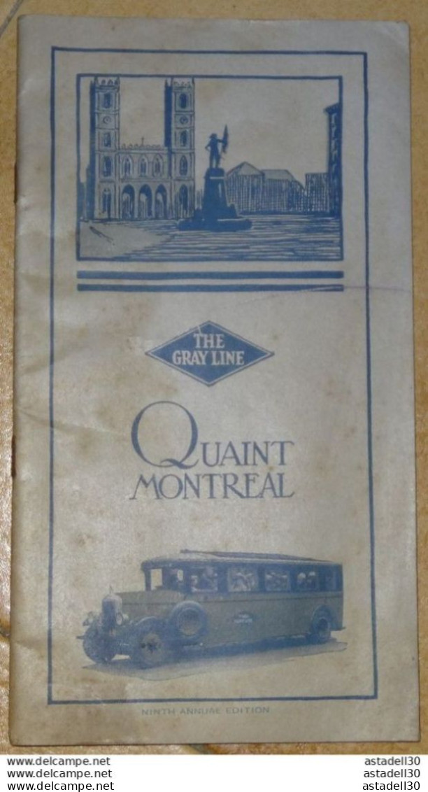 Dépliant CANADA : The Gray Line, QUAINT MONTREAL , 1930s'.........Caisse-40 - Tourism Brochures