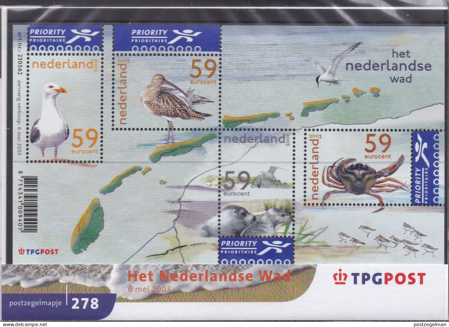 NEDERLAND, 2003, MNH Zegels In Mapje, Nederlandse Wad , NVPH Nrs. 2171, Scannr. M278 - Neufs