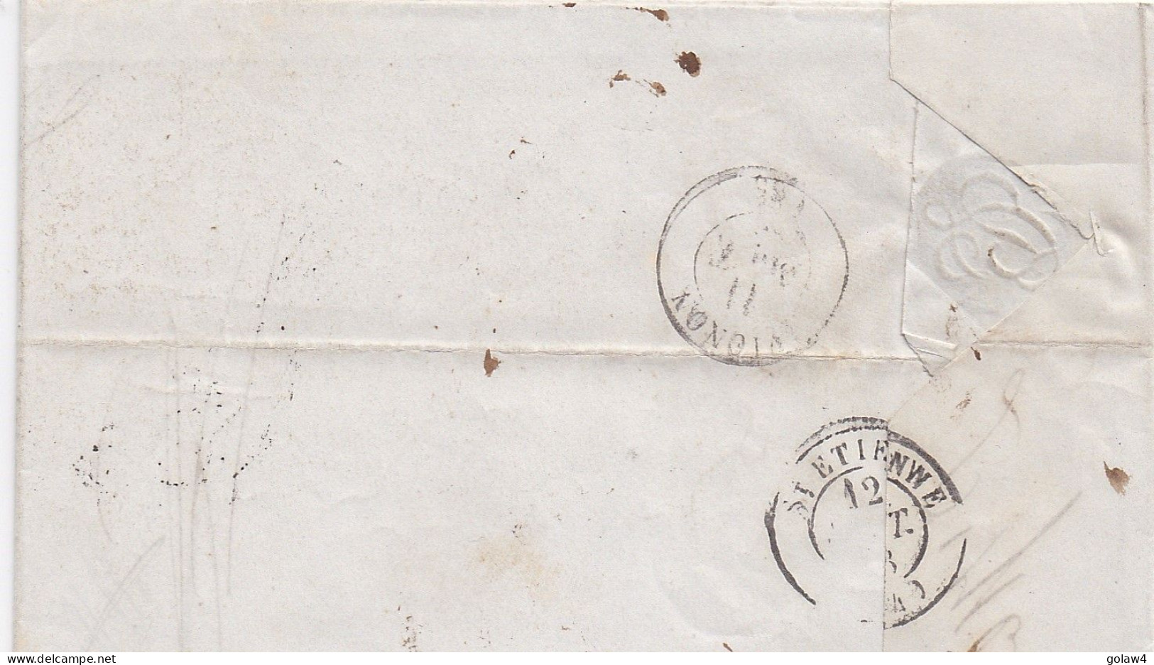 37104# LETTRE Obl L'ISLE 15 SEPTEMBRE 1843 T14 VAUCLUSE SORGUE Pour ST ETIENNE LOIRE - 1801-1848: Voorlopers XIX