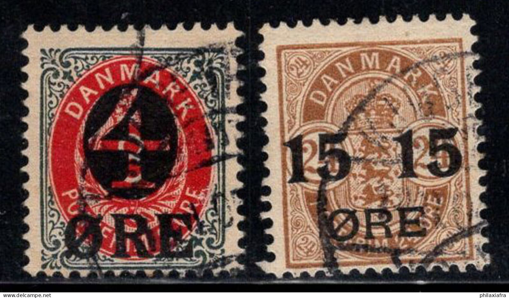 Danemark 1904 Mi. 40-41 Oblitéré 100% Surimprimé - Oblitérés