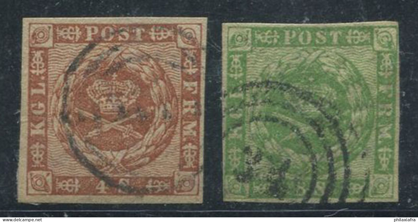 Danemark 1858 Mi. 7-8 Oblitéré 100% 4.8 S, Armoiries - Used Stamps