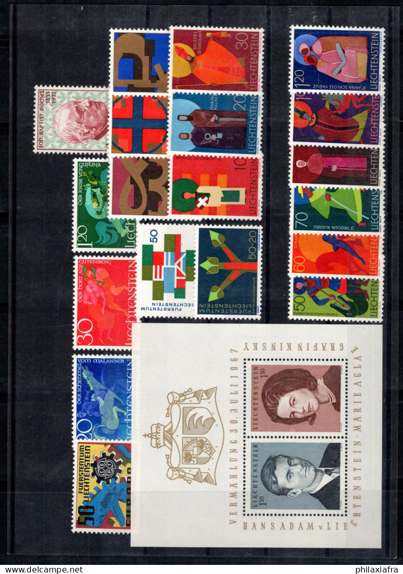 Liechtenstein 1967 Mi. 474-494 Neuf ** 100% Année Complète L'Europe Cepte, La Culture, Les Célébrités - Unused Stamps