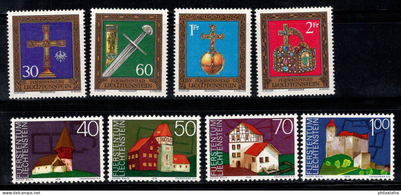 Liechtenstein 1975 Mi. 625-628,630-633 Neuf ** 100% Joyaux Impériaux, Monuments - Unused Stamps