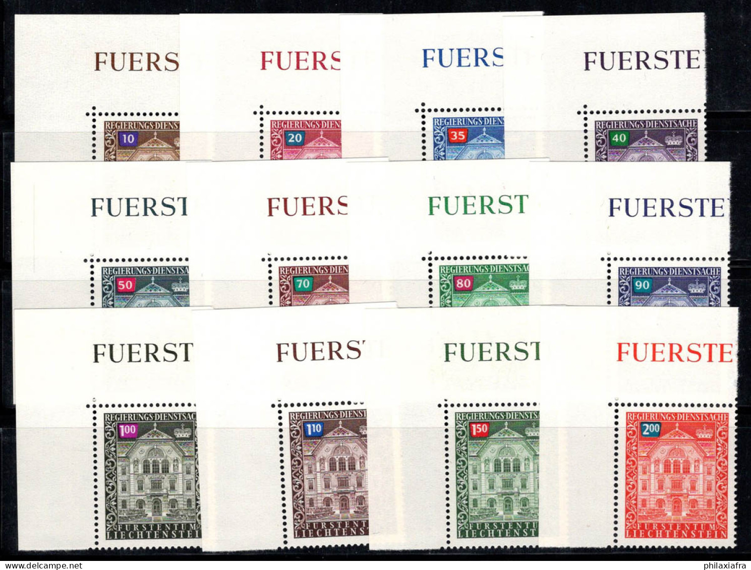 Liechtenstein 1968 Mi. 45-56 Neuf ** 100% Service Couronne - Dienstmarken