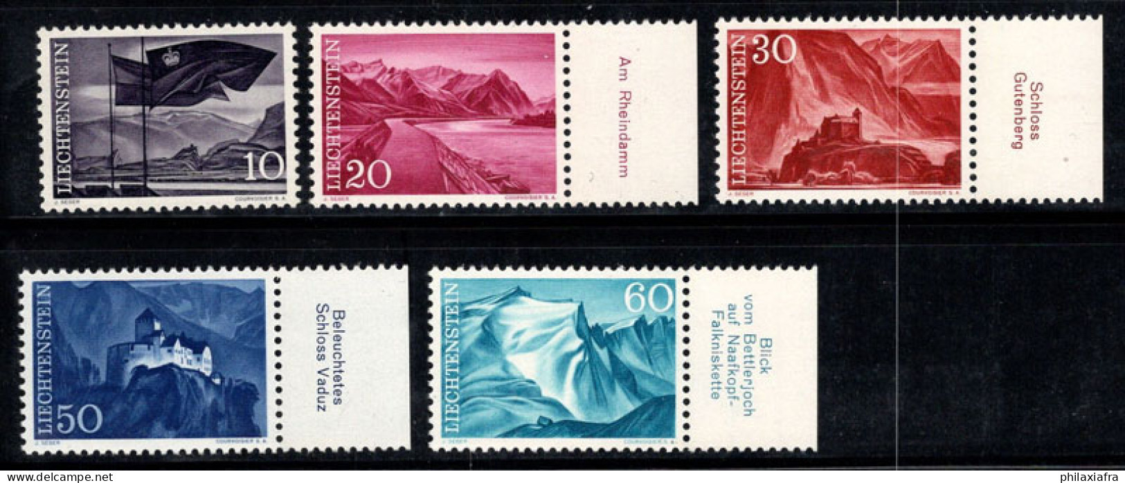 Liechtenstein 1959 Mi. 381-385 Neuf ** 100% Paysages - Unused Stamps