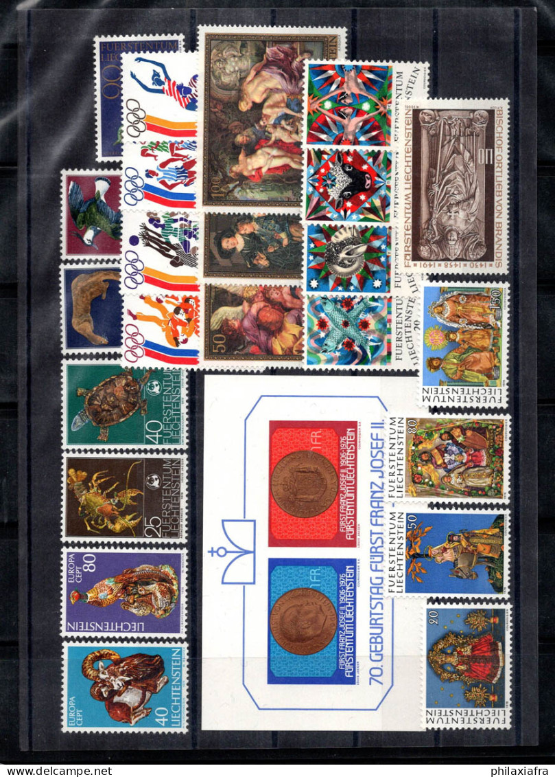 Liechtenstein 1976 Mi. 642-666 Neuf ** 100% Année Complète Jeux Olympiques, Flore, Culture - Ongebruikt