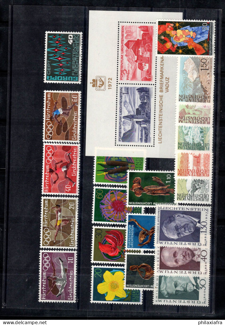 Liechtenstein 1972 Mi. 556-578 Neuf ** 100% Année Complète Jeux Olympiques, Flore, Culture - Unused Stamps