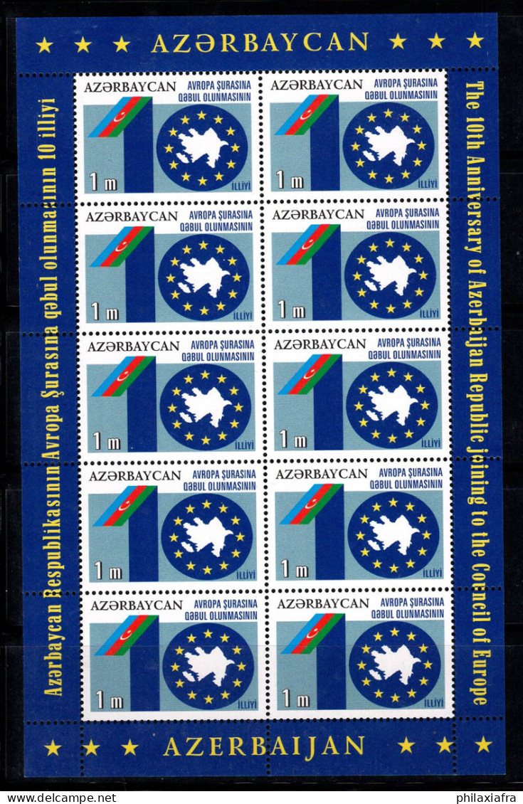 Azerbaïdjan 2011 Mi. 839A Mini Feuille 100% Neuf ** Conseil De L'Europe - Azerbaijan