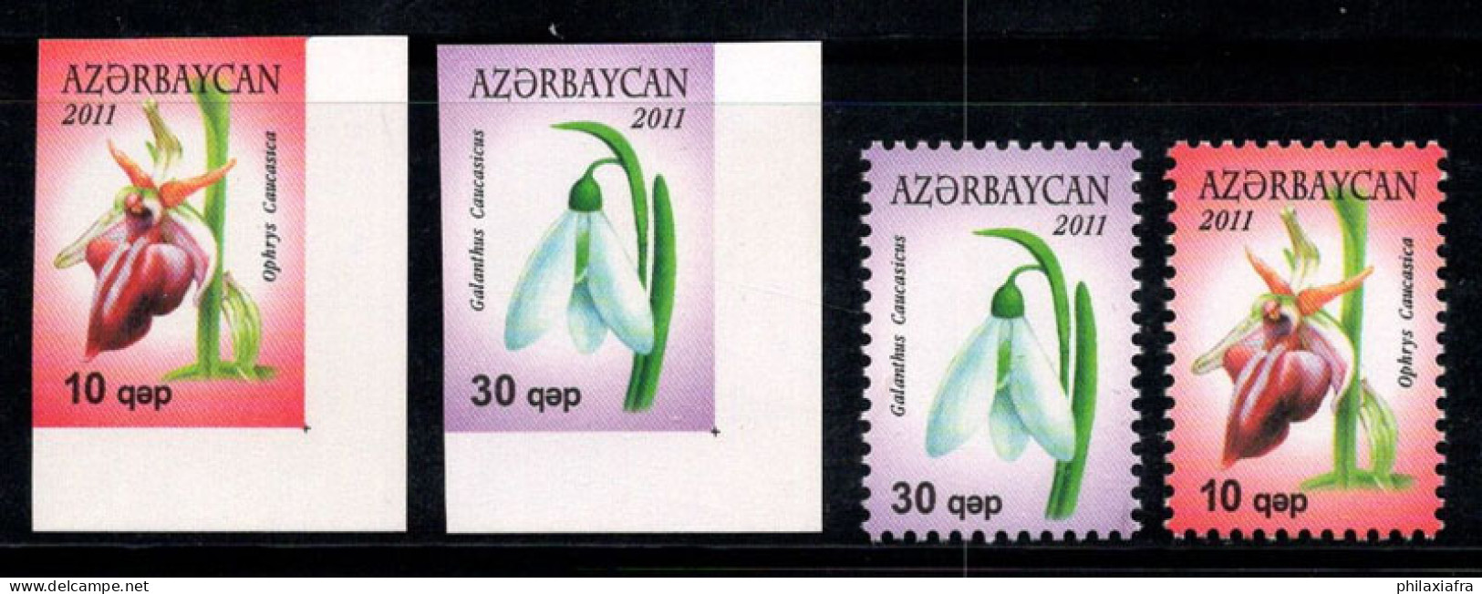 Azerbaïdjan 2011 Mi. 849AB-850AB Neuf ** 100% Fleurs, Flore - Azerbaïdjan
