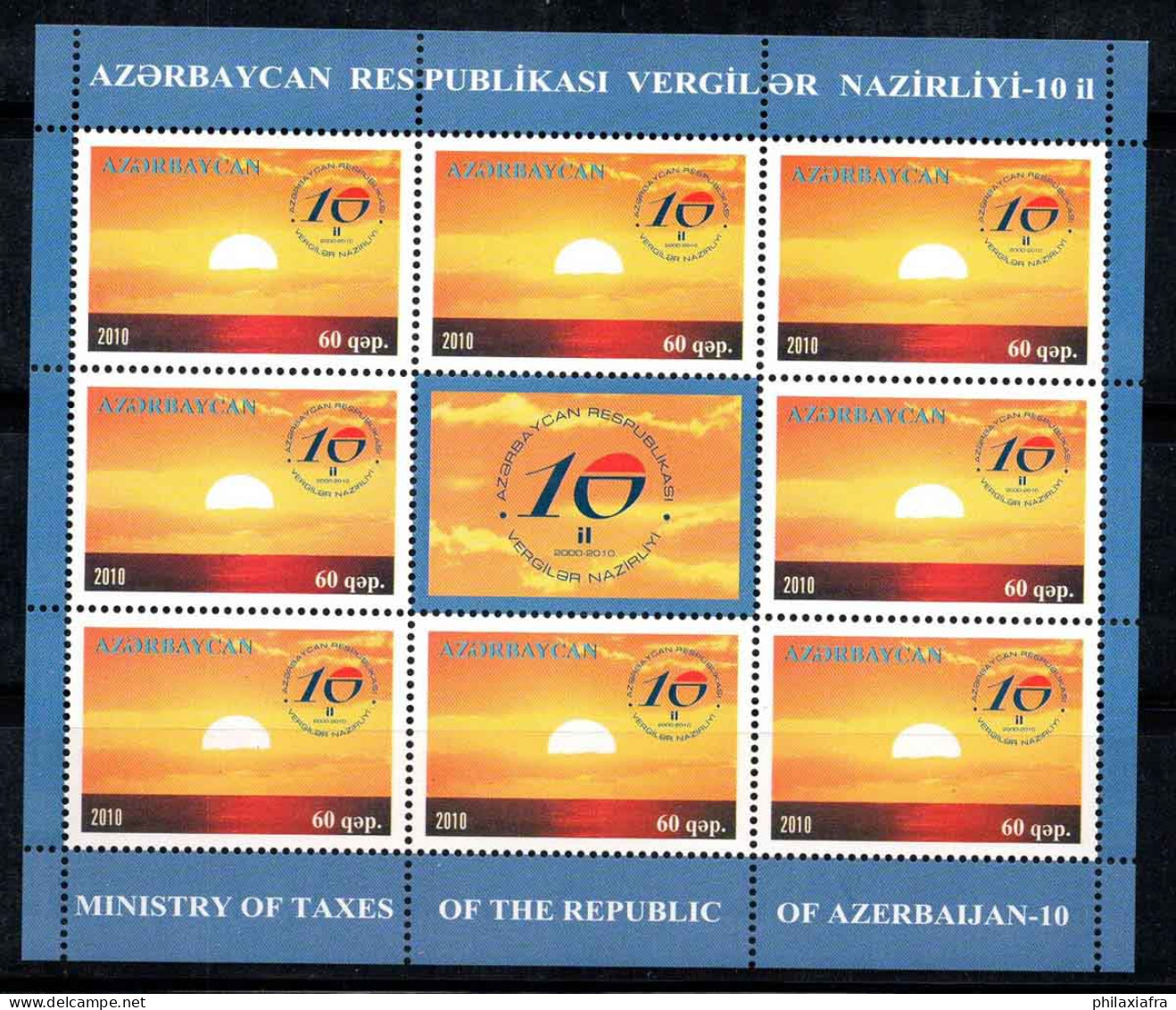 Azerbaïdjan 2010 Mi. 788 Mini Feuille 100% Neuf ** Ministère Des Finances - Azerbaïdjan