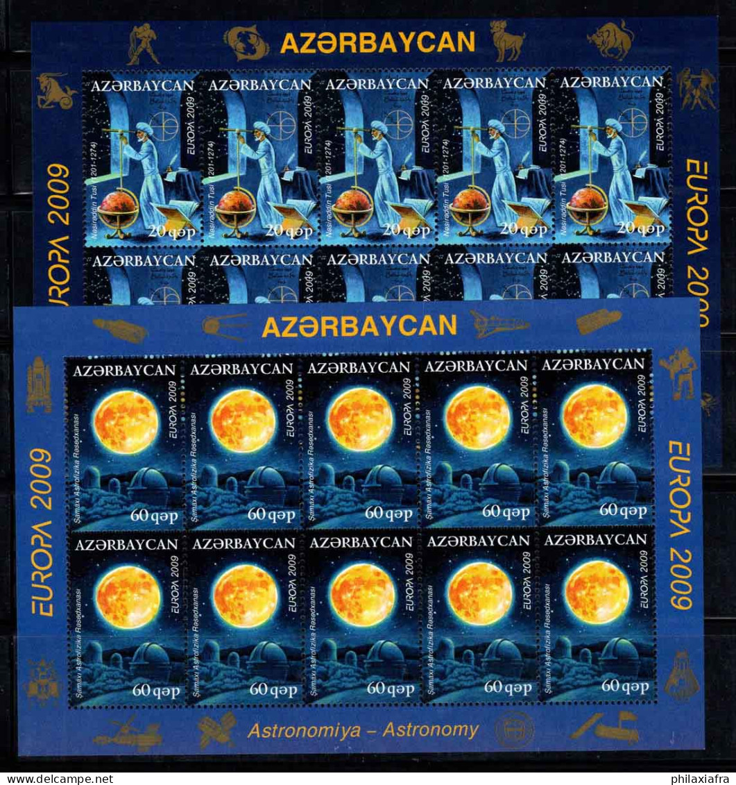 Azerbaïdjan 2009 Mi. 758A-759A Mini Feuille 100% Neuf ** Europa Cept, Astronomie - Azerbaijan