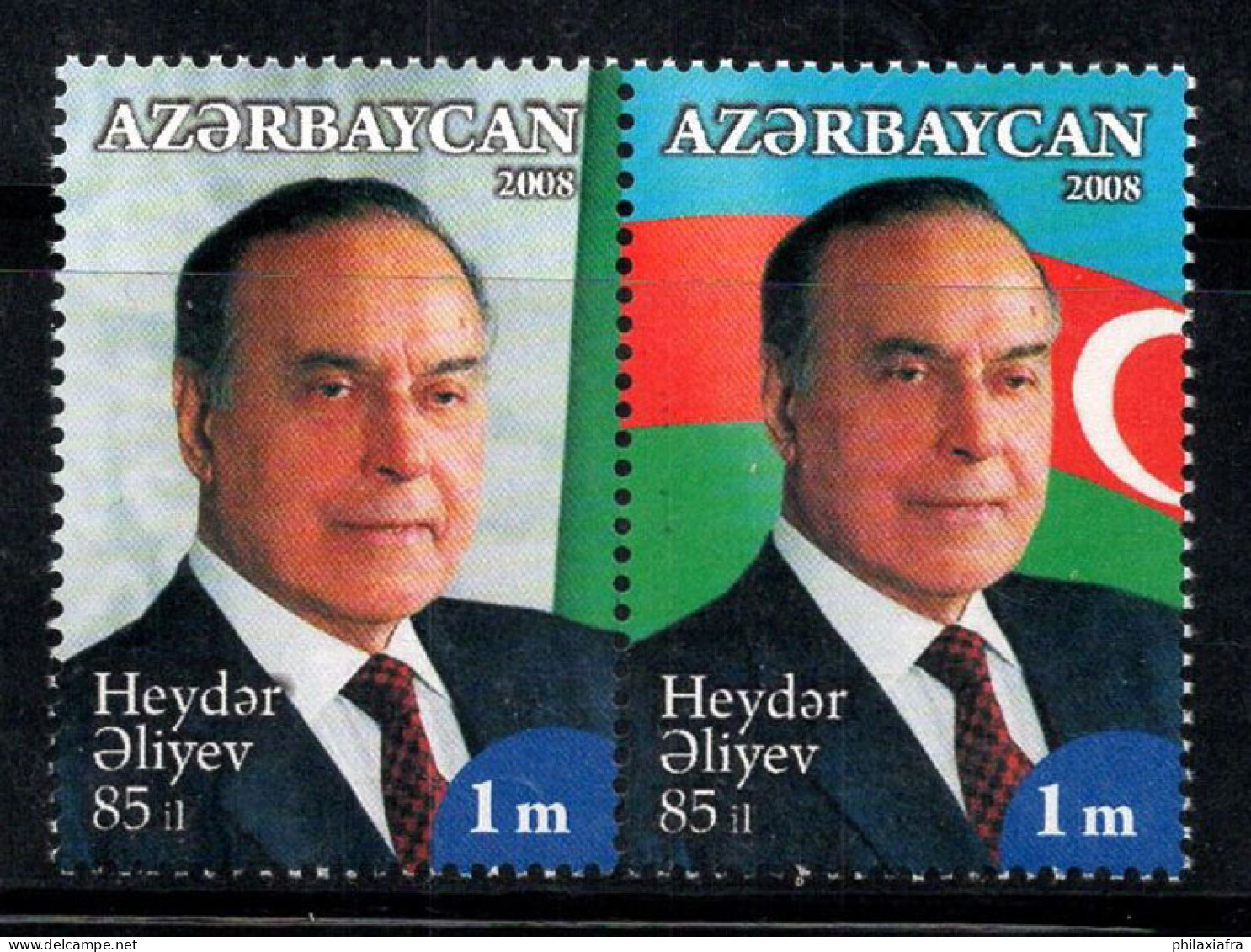 Azerbaïdjan 2008 Mi. 722A-723A Neuf ** 100% Aliyev - Azerbaïdjan