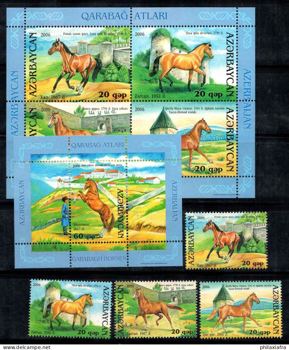 Azerbaïdjan 2006 Mi. 650A-653A Bloc Feuillet 100% Neuf ** Bl.68-69, CHEVAUX - Azerbaïdjan