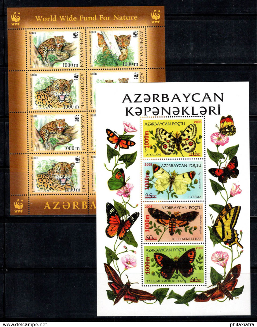 Azerbaïdjan 2005 Mi. 592-595,Bl.60 Bloc Feuillet 100% Neuf ** Tigre, Papillons - Azerbaïjan