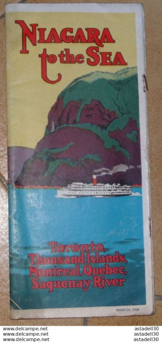 Dépliant CANADA : Niagara To The Sea, March 1928 (in English) .........Caisse-40 - Tourism Brochures