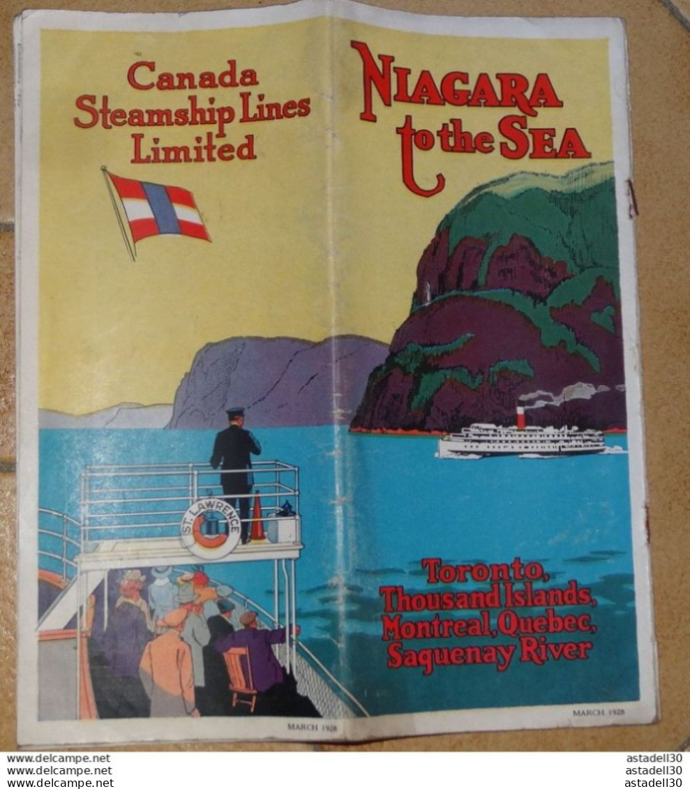 Dépliant CANADA : Niagara To The Sea, March 1928 (in English) .........Caisse-40 - Dépliants Touristiques