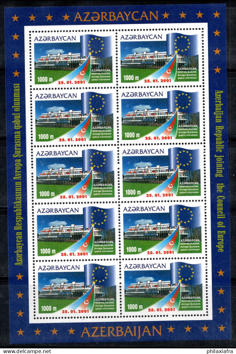 Azerbaïdjan 2001 Mi. 496 Mini Feuille 100% Neuf ** Conseil De L'Europe - Aserbaidschan