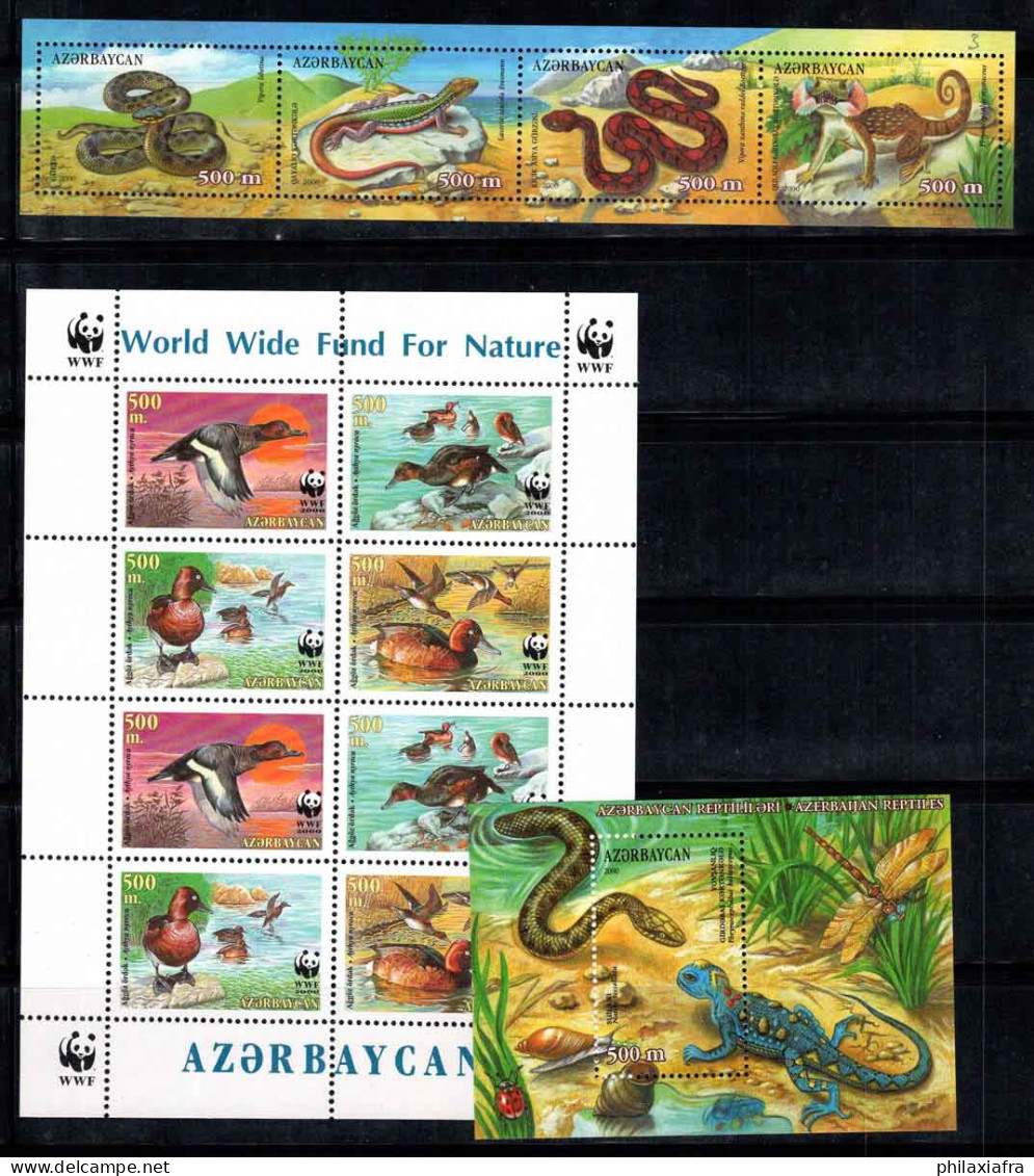 Azerbaïdjan 2000 Mi. 474, 484, Bl.43 Bloc Feuillet 100% Neuf ** Faune, Reptiles, Animaux - Azerbaïdjan