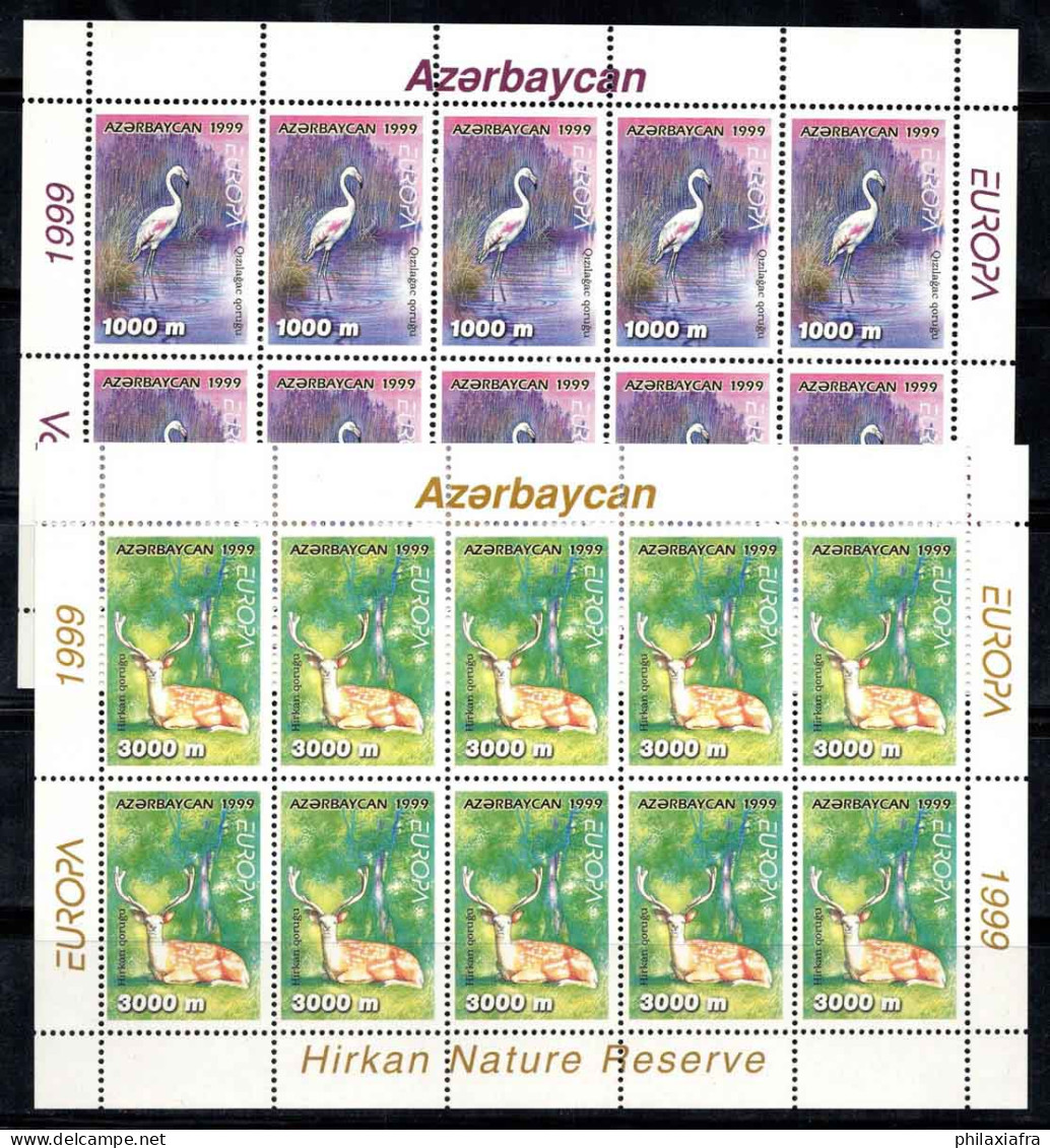 Azerbaïdjan 1999 Mi. 442-443 Mini Feuille 100% Neuf ** Europe Cept, Nature, Faune - Aserbaidschan